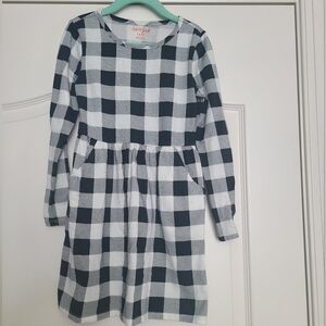 Cat & Jack Girls printed plaid long sleeve knit dress